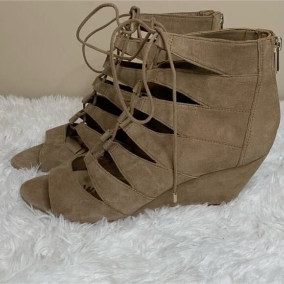 SAM EDELMAN Womens Oatmeal Beige Santina Wedge Heeled Gladiator Sandal 8 M - Picture 10 of 14